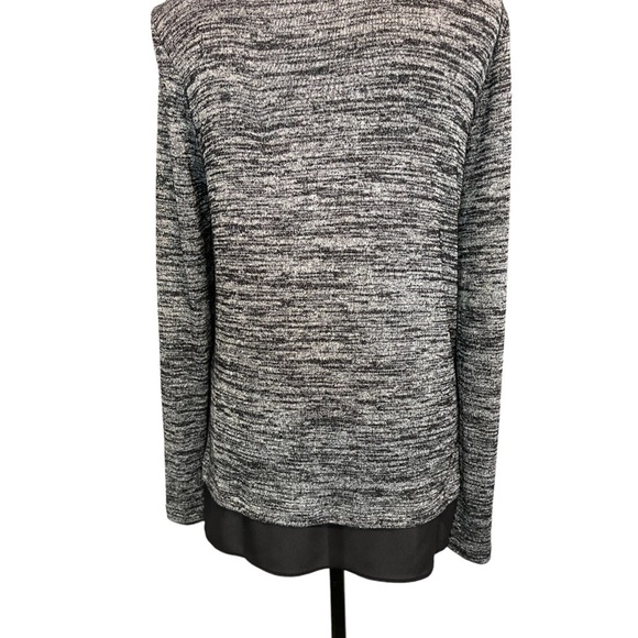 White House Black Market Asymmetrical Heather Long Sleeve Blouse Sheer H… - Picture 7 of 10